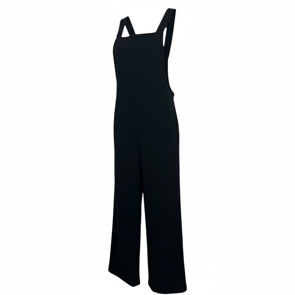 The Row Margaret Black Wool Overalls size XS Silk Lining Stretch Silver Hardware - Picture 3 of 16